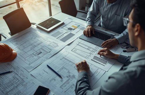 Indian solar EPC engineers reviewing project design drawings to reduce execution risk