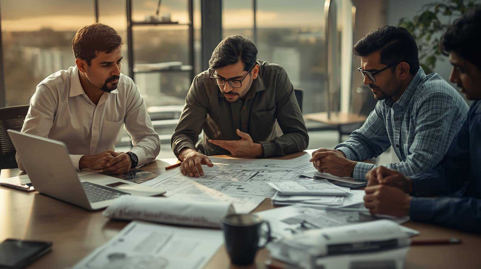 Solar EPC engineers reviewing project plans to ensure stable execution