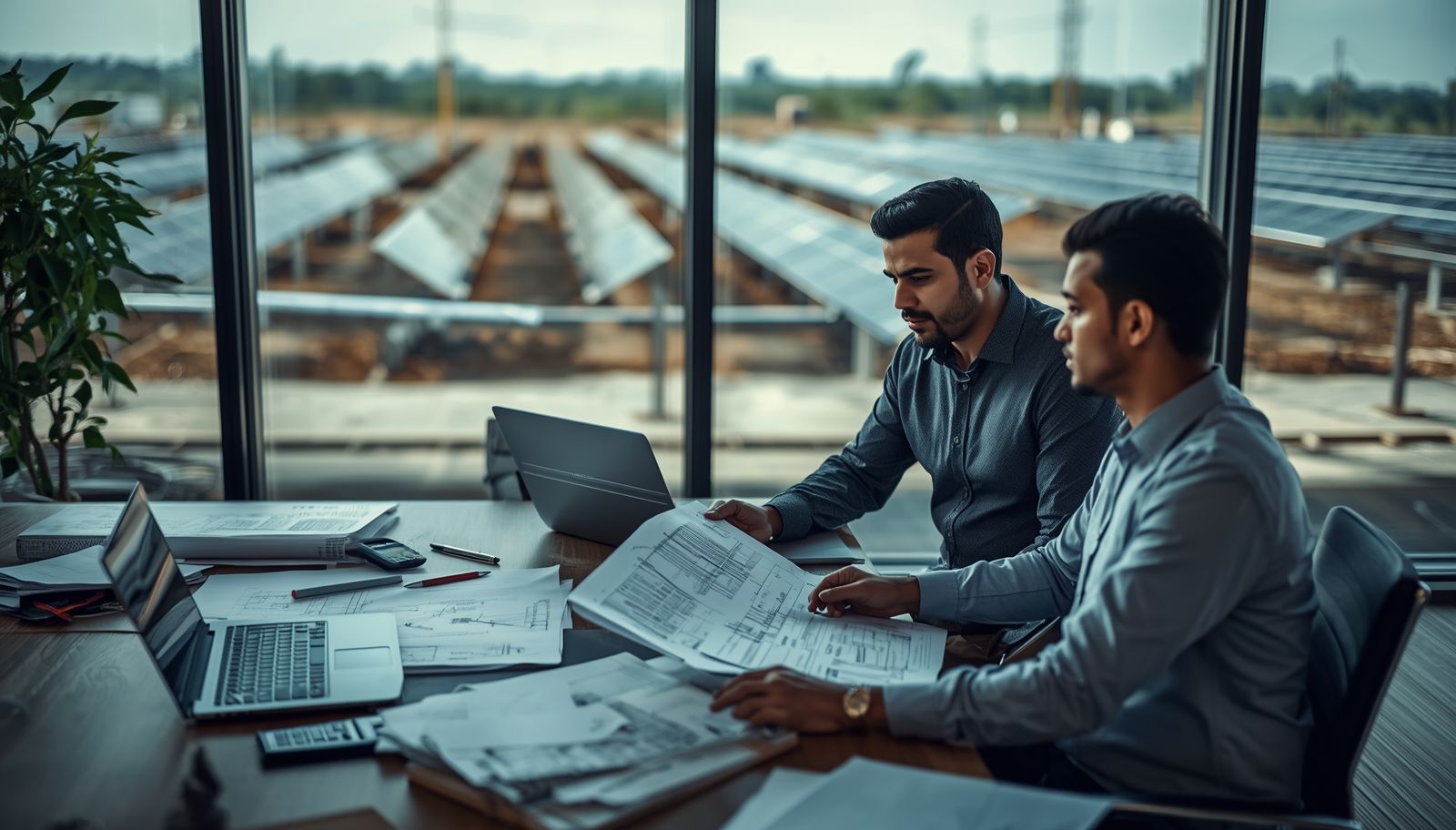 Indian solar EPC professionals reviewing solar PV module specifications, procurement documents and engineering drawings for ALMM List-II compliance.